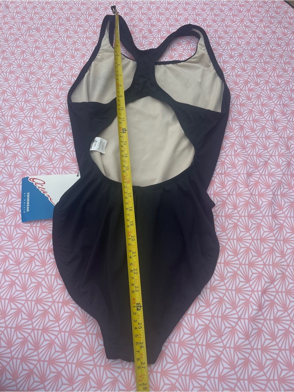 Dolphin Black Racerback Performance One Piece Swim Suit 38 NWT - Picture 4 of 6